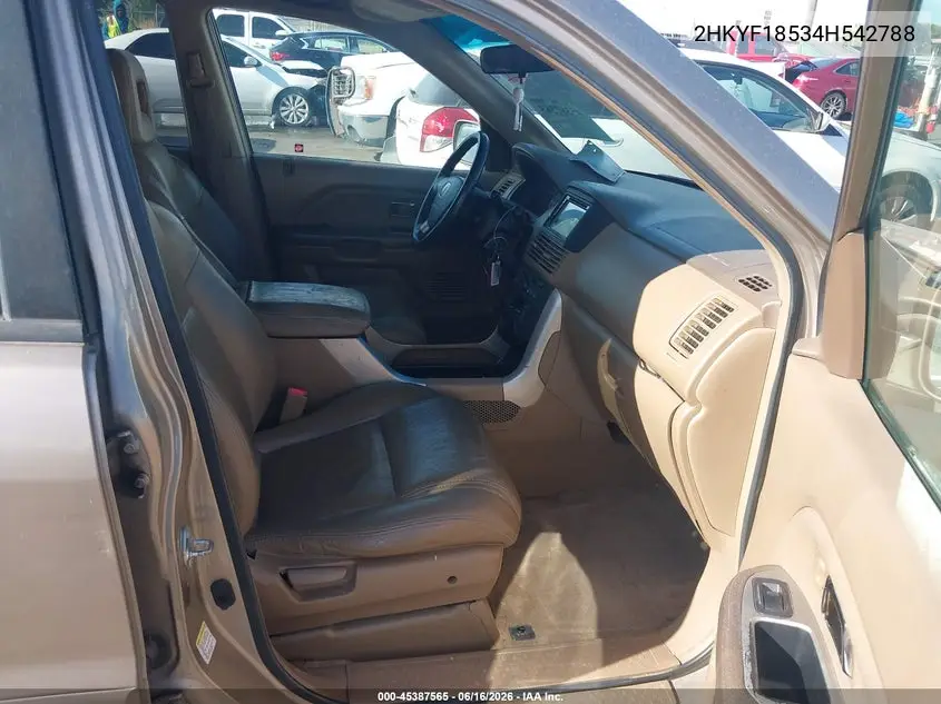 2004 Honda Pilot Ex-L VIN: 2HKYF18534H542788 Lot: 45387565