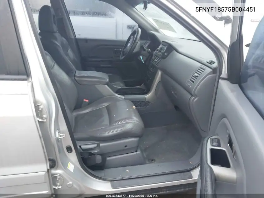 5FNYF18575B004451 2005 Honda Pilot Ex-L