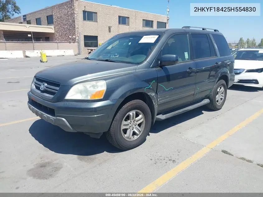 2005 Honda Pilot Ex VIN: 2HKYF18425H554830 Lot: 45456190