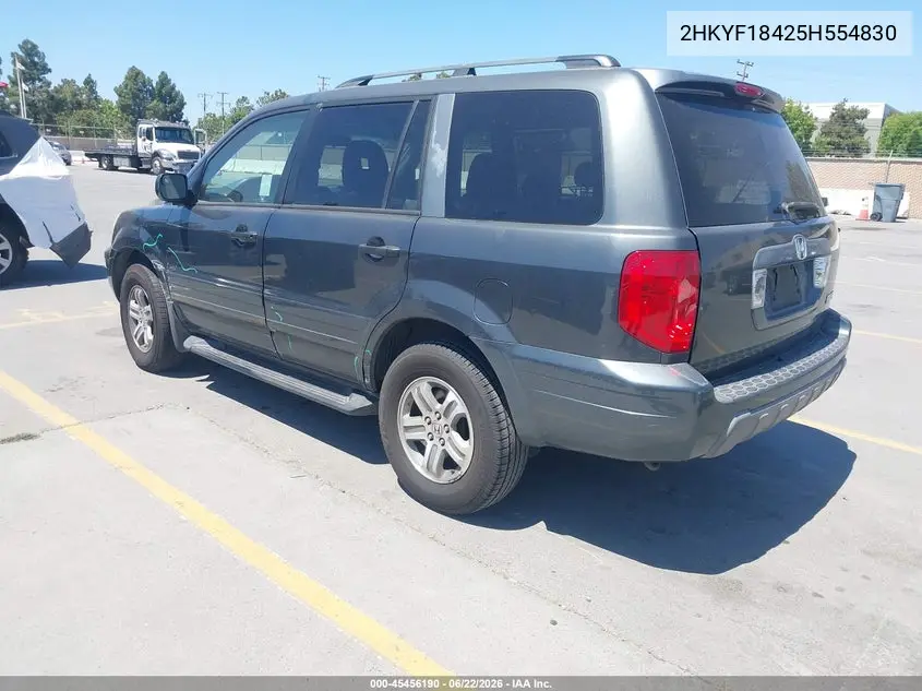 2005 Honda Pilot Ex VIN: 2HKYF18425H554830 Lot: 45456190