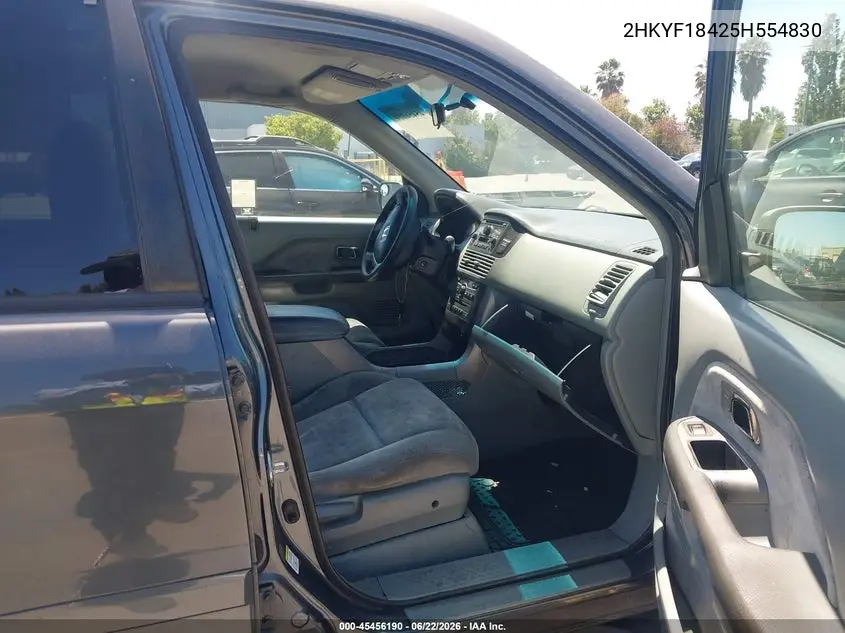2005 Honda Pilot Ex VIN: 2HKYF18425H554830 Lot: 45456190