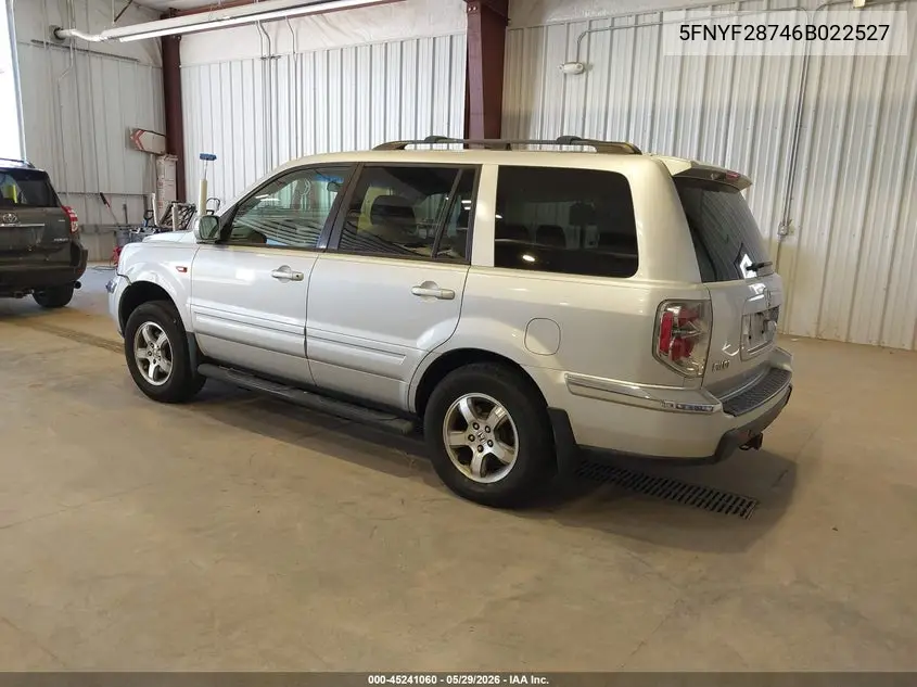 2006 Honda Pilot Ex-L VIN: 5FNYF28746B022527 Lot: 45241060