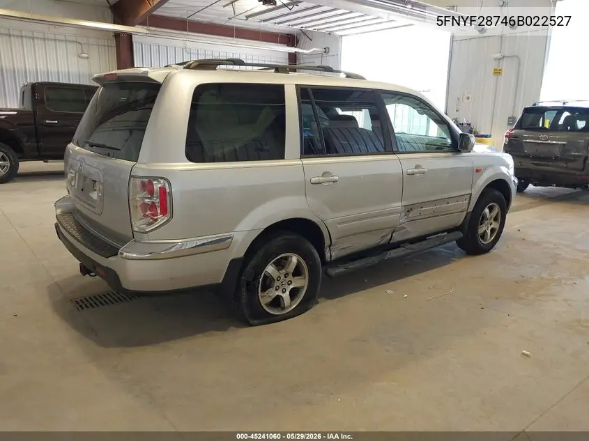 2006 Honda Pilot Ex-L VIN: 5FNYF28746B022527 Lot: 45241060