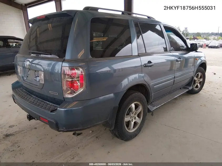 2HKYF18756H555031 2006 Honda Pilot Ex-L
