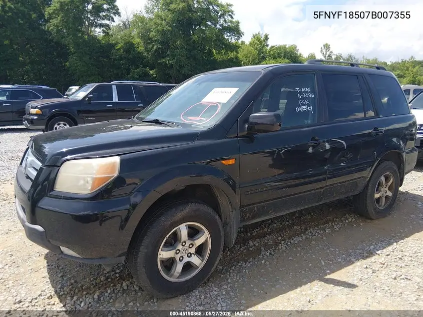 5FNYF18507B007355 2007 Honda Pilot Ex-L