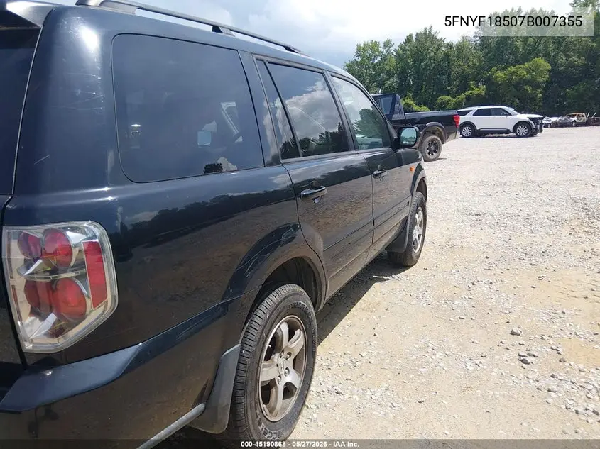 5FNYF18507B007355 2007 Honda Pilot Ex-L