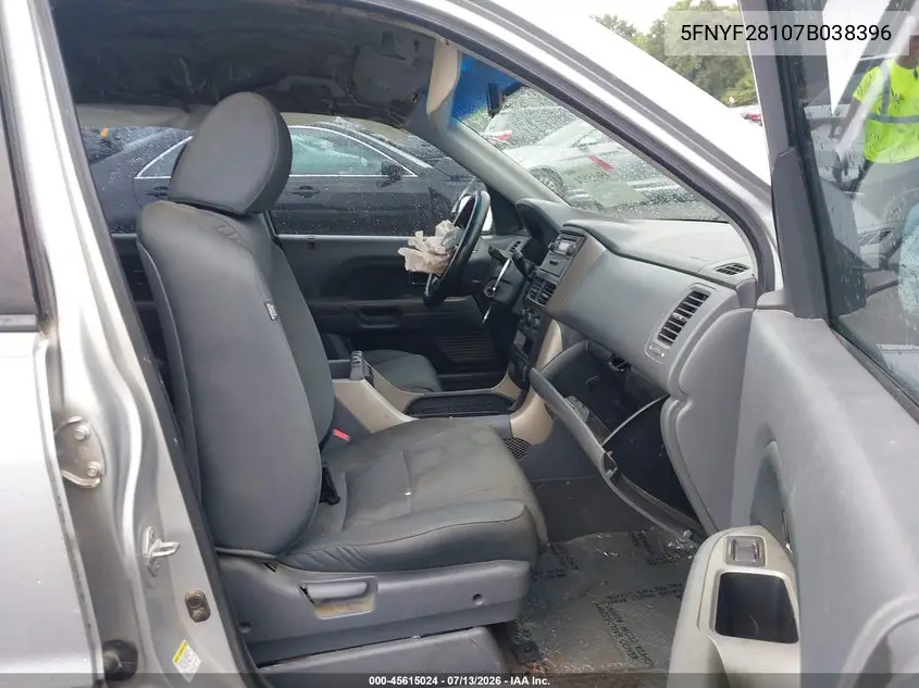 2007 Honda Pilot Lx VIN: 5FNYF28107B038396 Lot: 45615024