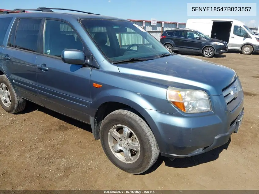 2007 Honda Pilot Ex-L VIN: 5FNYF18547B023557 Lot: 45639977