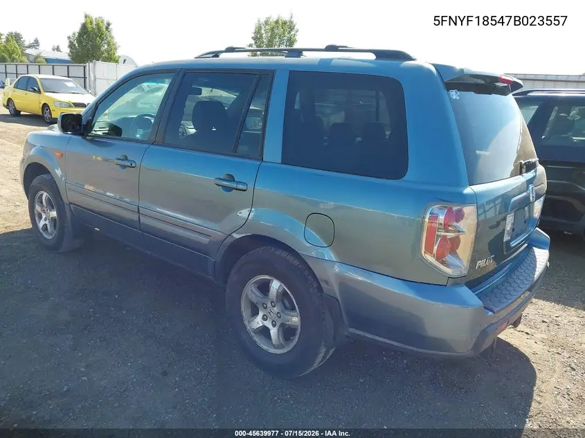 2007 Honda Pilot Ex-L VIN: 5FNYF18547B023557 Lot: 45639977