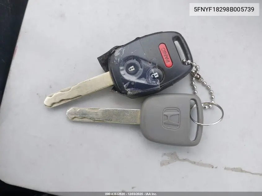 5FNYF18298B005739 2008 Honda Pilot Vp