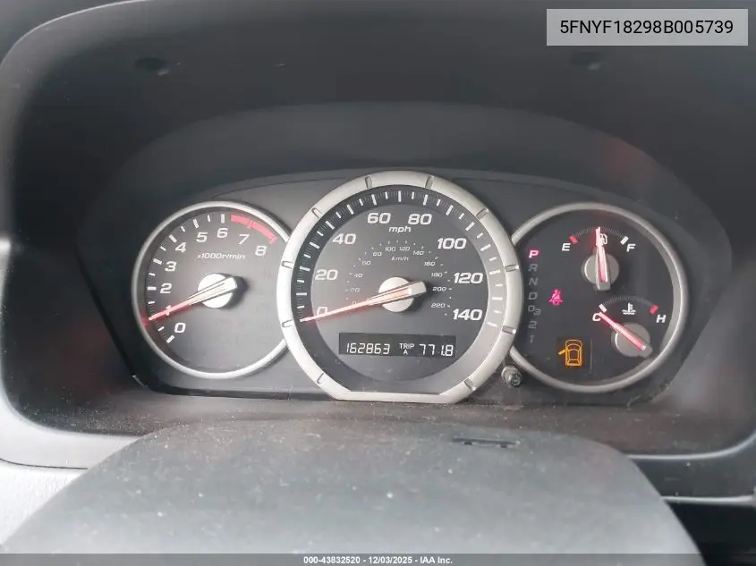 5FNYF18298B005739 2008 Honda Pilot Vp