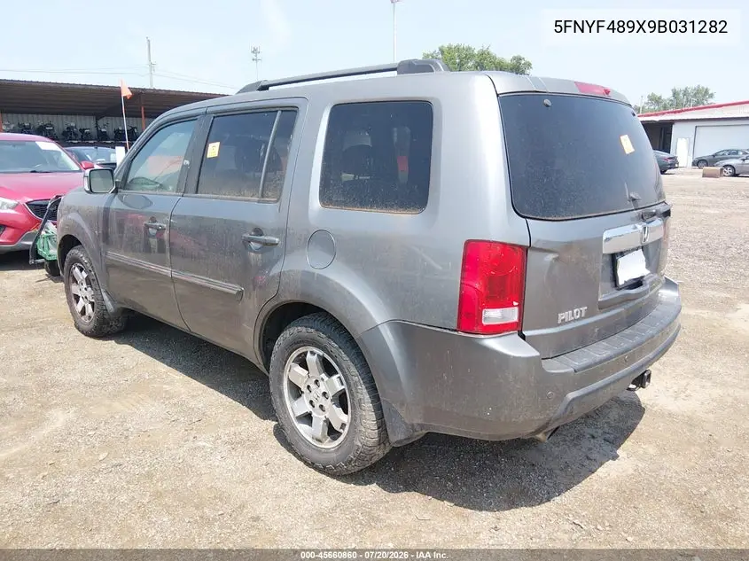 2009 Honda Pilot Touring VIN: 5FNYF489X9B031282 Lot: 45660860
