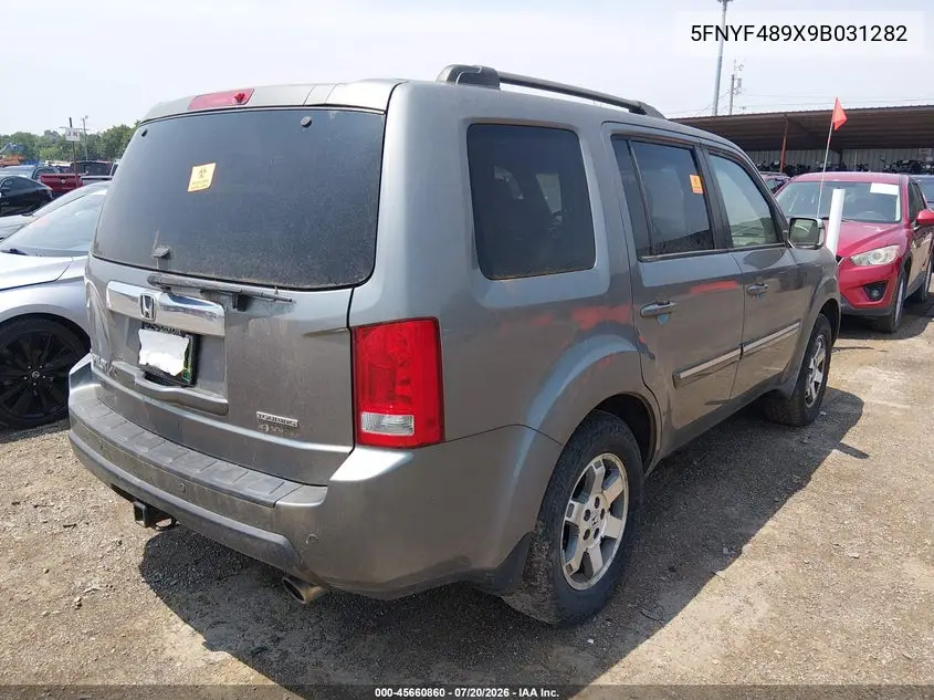 2009 Honda Pilot Touring VIN: 5FNYF489X9B031282 Lot: 45660860