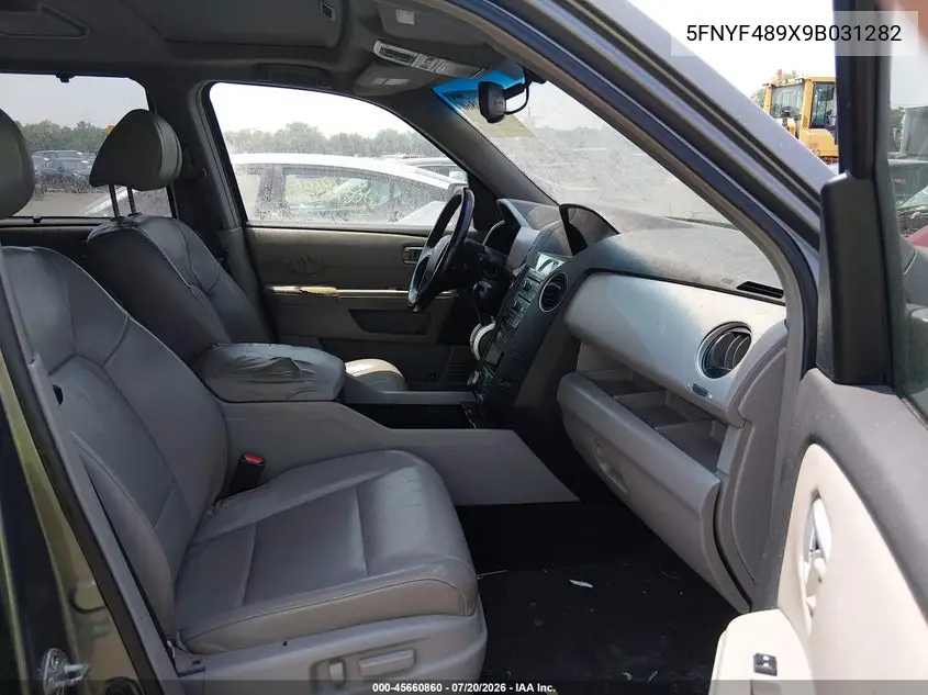 2009 Honda Pilot Touring VIN: 5FNYF489X9B031282 Lot: 45660860
