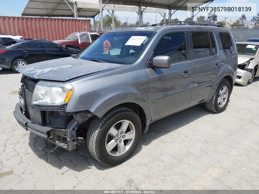 2009 Honda Pilot Ex-L VIN: 5FNYF38579B018139 Lot: 45677271