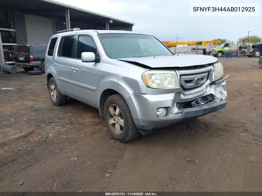 5FNYF3H44AB012925 2010 Honda Pilot Ex