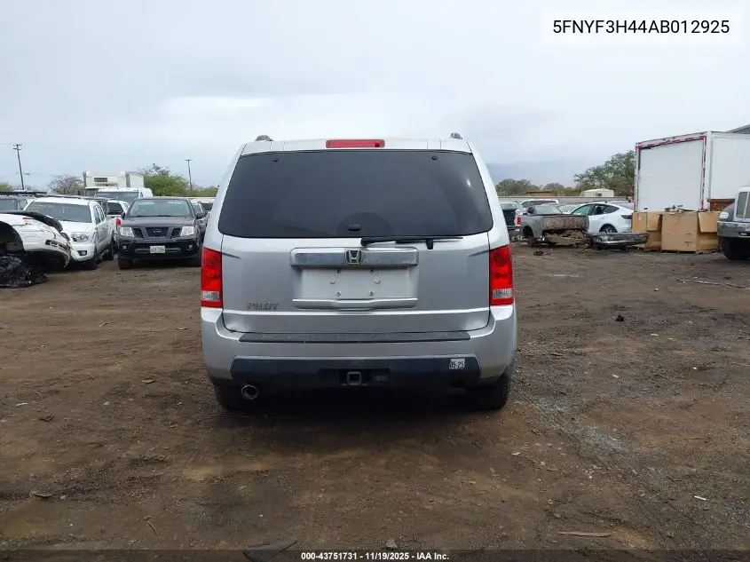 5FNYF3H44AB012925 2010 Honda Pilot Ex