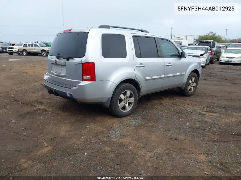 5FNYF3H44AB012925 2010 Honda Pilot Ex