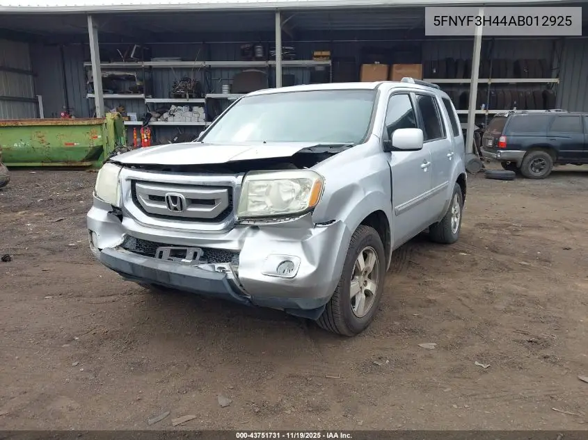 5FNYF3H44AB012925 2010 Honda Pilot Ex