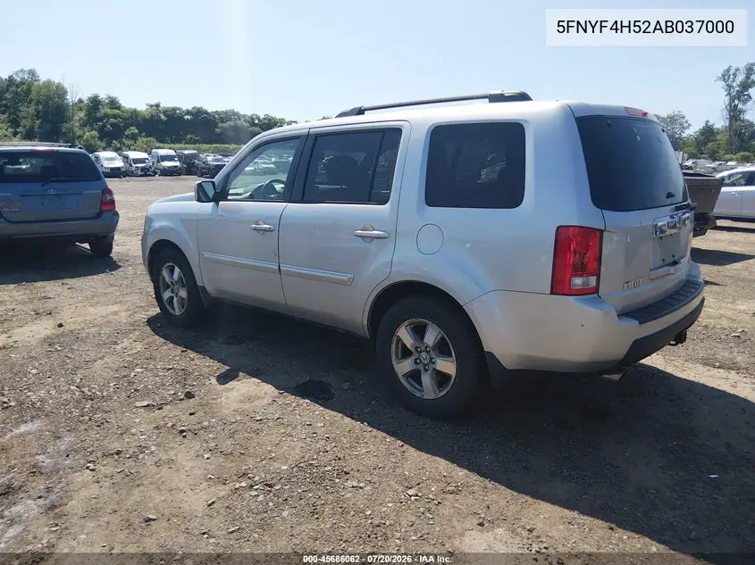 2010 Honda Pilot Ex-L VIN: 5FNYF4H52AB037000 Lot: 45686062