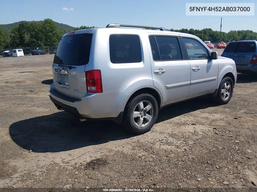 2010 Honda Pilot Ex-L VIN: 5FNYF4H52AB037000 Lot: 45686062