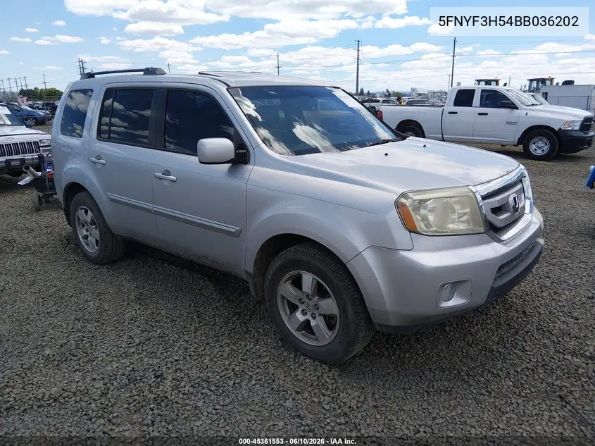 5FNYF3H54BB036202 2011 Honda Pilot Ex-L