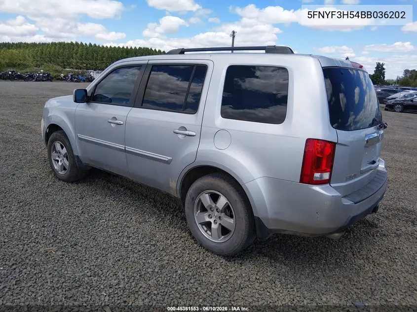 5FNYF3H54BB036202 2011 Honda Pilot Ex-L