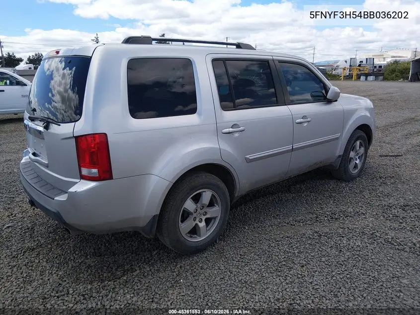 5FNYF3H54BB036202 2011 Honda Pilot Ex-L