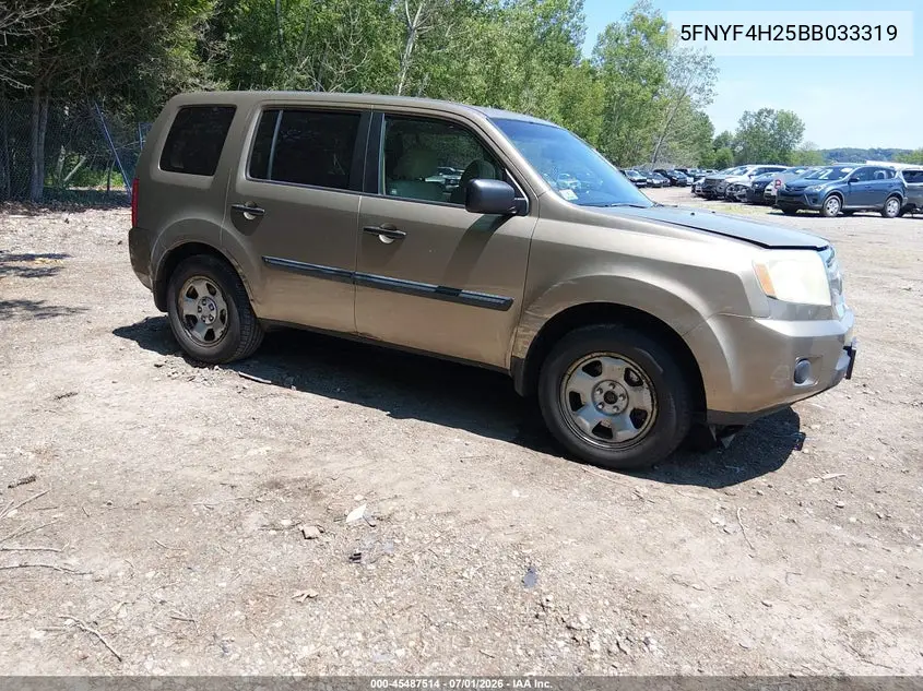 5FNYF4H25BB033319 2011 Honda Pilot Lx
