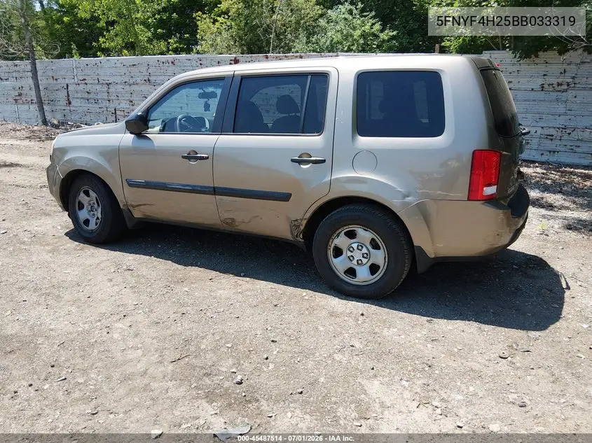 5FNYF4H25BB033319 2011 Honda Pilot Lx