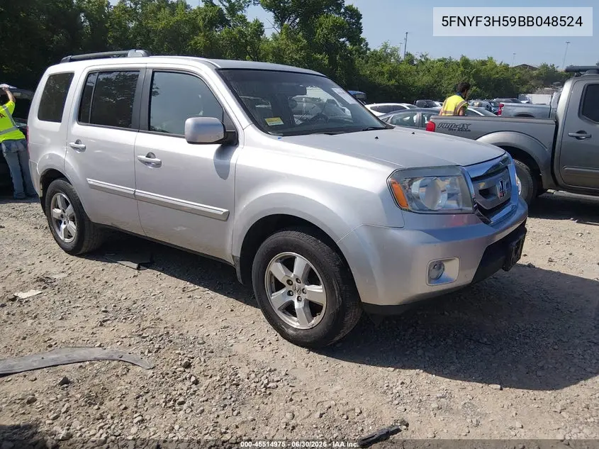 2011 Honda Pilot Ex-L VIN: 5FNYF3H59BB048524 Lot: 45514975