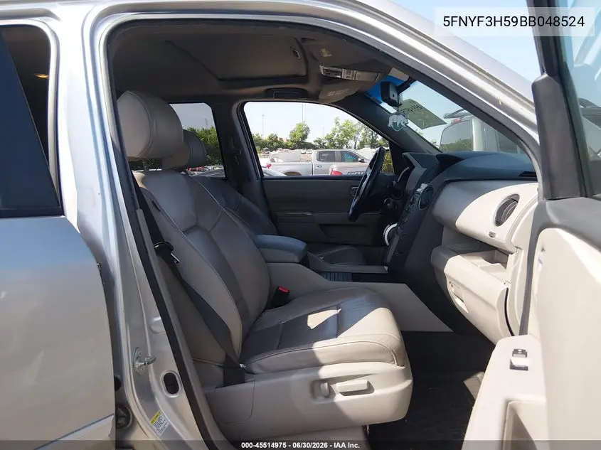 2011 Honda Pilot Ex-L VIN: 5FNYF3H59BB048524 Lot: 45514975