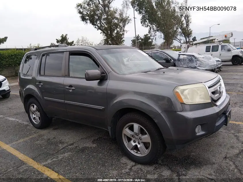 2011 Honda Pilot Ex-L VIN: 5FNYF3H54BB009078 Lot: 45612919