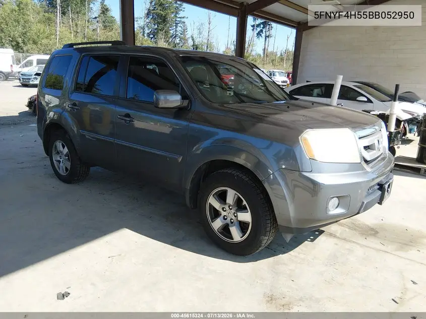 2011 Honda Pilot Ex-L VIN: 5FNYF4H55BB052950 Lot: 45615324