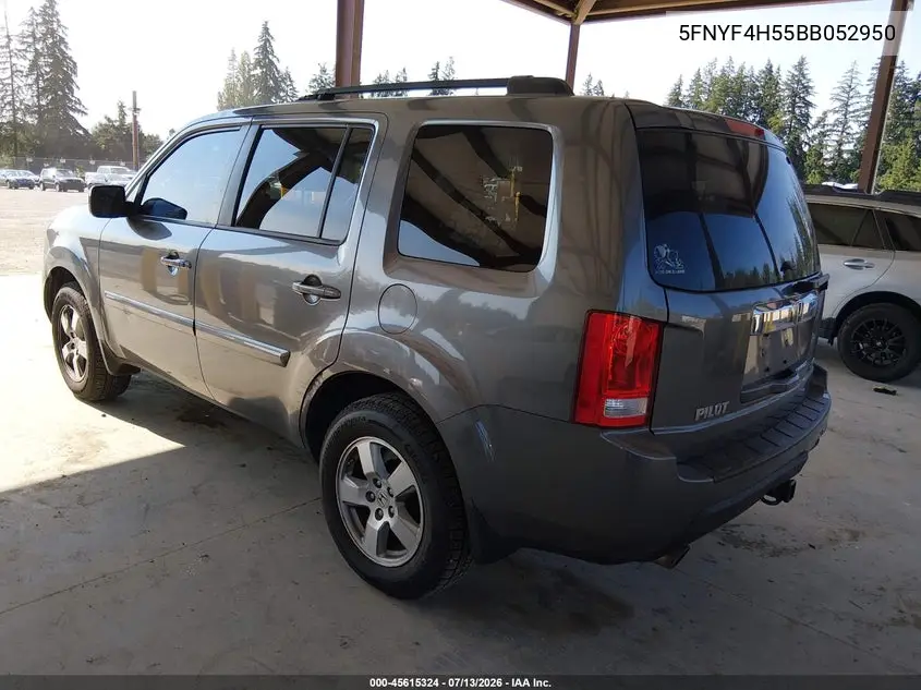 2011 Honda Pilot Ex-L VIN: 5FNYF4H55BB052950 Lot: 45615324