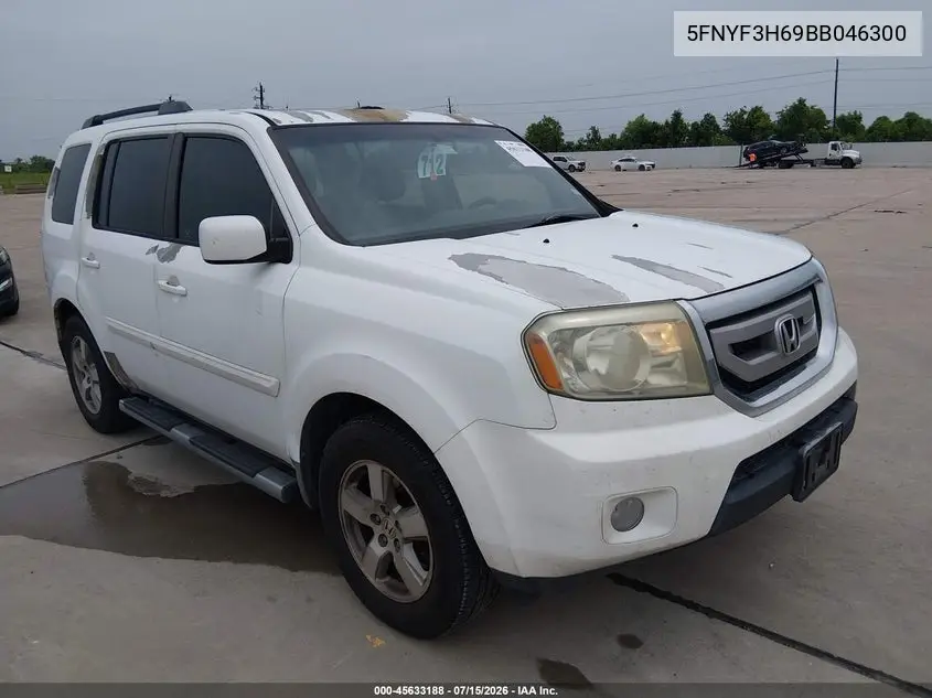 2011 Honda Pilot Ex-L VIN: 5FNYF3H69BB046300 Lot: 45633188