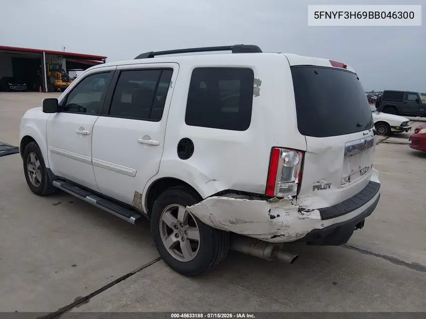 2011 Honda Pilot Ex-L VIN: 5FNYF3H69BB046300 Lot: 45633188