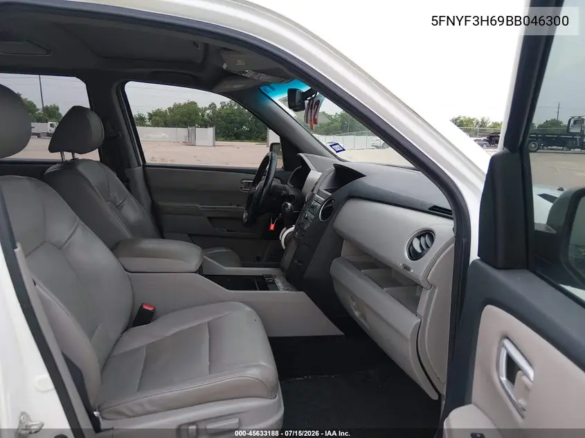 2011 Honda Pilot Ex-L VIN: 5FNYF3H69BB046300 Lot: 45633188