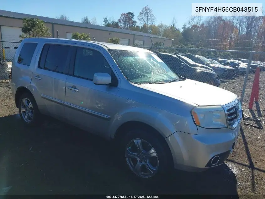 5FNYF4H56CB043515 2012 Honda Pilot Ex-L
