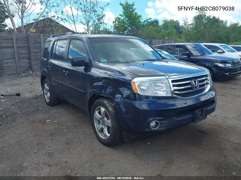 2012 Honda Pilot Ex-L VIN: 5FNYF4H52CB079038 Lot: 45337224