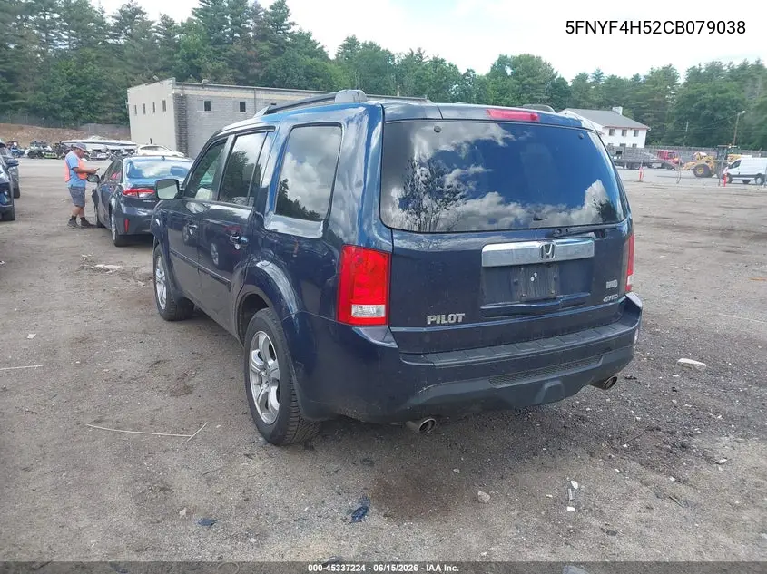 2012 Honda Pilot Ex-L VIN: 5FNYF4H52CB079038 Lot: 45337224
