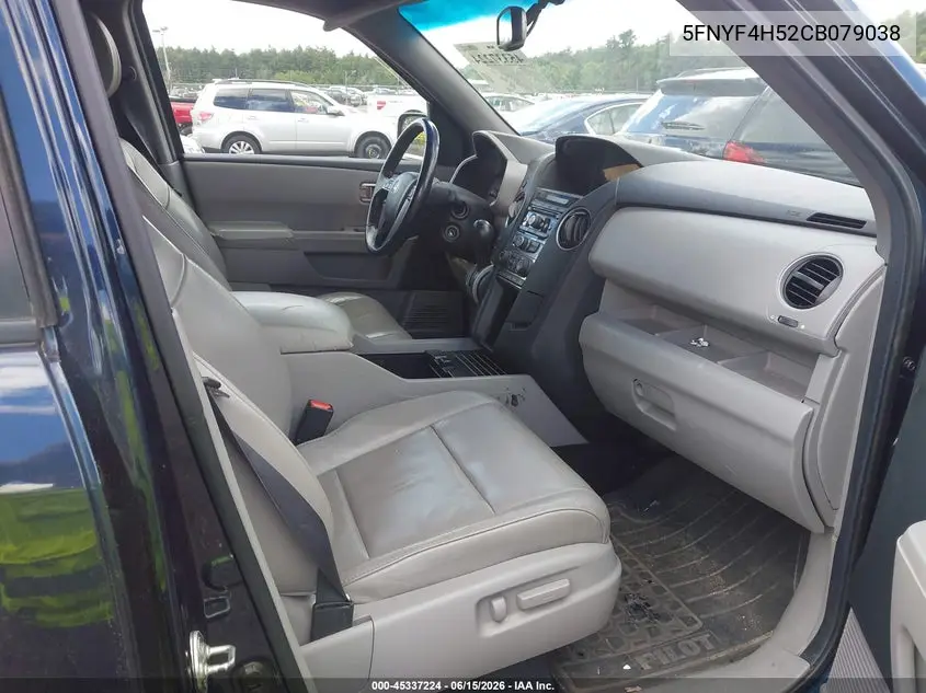 2012 Honda Pilot Ex-L VIN: 5FNYF4H52CB079038 Lot: 45337224