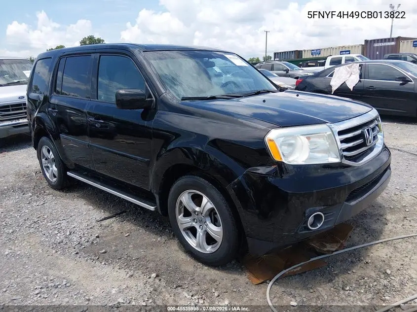 2012 Honda Pilot Ex VIN: 5FNYF4H49CB013822 Lot: 45535995