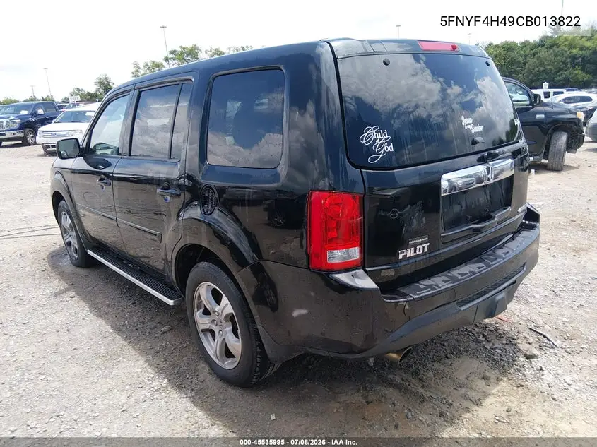 2012 Honda Pilot Ex VIN: 5FNYF4H49CB013822 Lot: 45535995