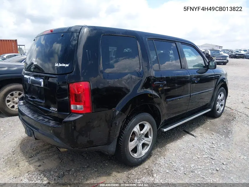 2012 Honda Pilot Ex VIN: 5FNYF4H49CB013822 Lot: 45535995
