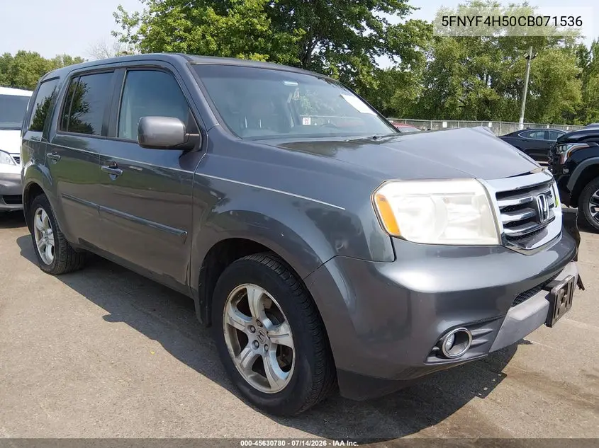 2012 Honda Pilot Ex-L VIN: 5FNYF4H50CB071536 Lot: 45630780