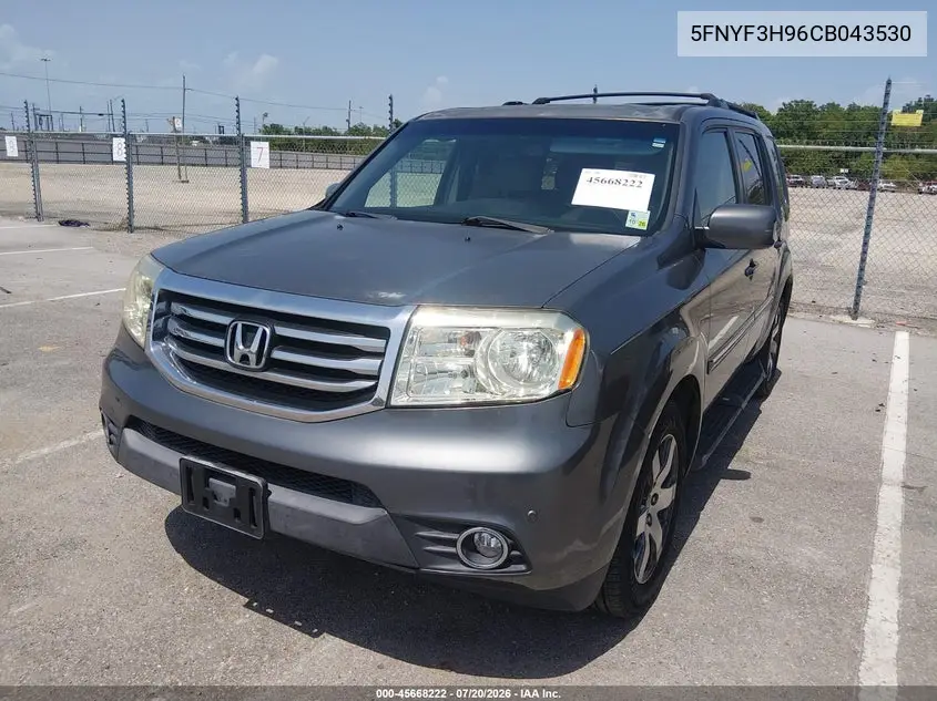 2012 Honda Pilot Touring VIN: 5FNYF3H96CB043530 Lot: 45668222