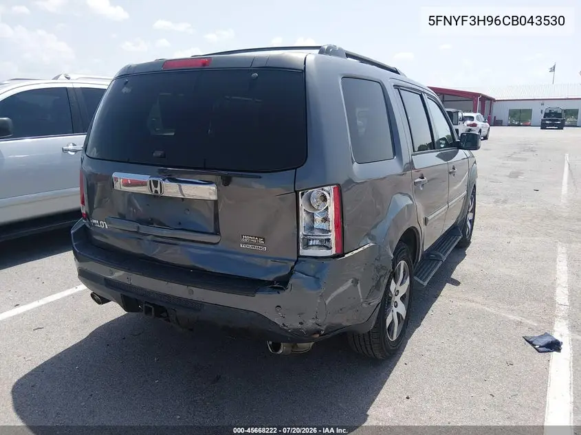 2012 Honda Pilot Touring VIN: 5FNYF3H96CB043530 Lot: 45668222