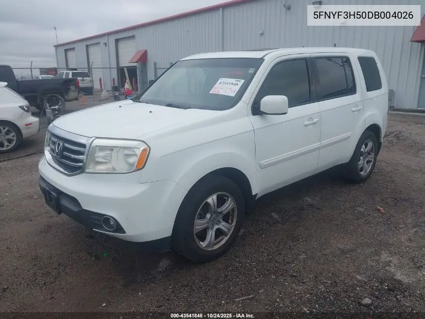 5FNYF3H50DB004026 2013 Honda Pilot Ex-L