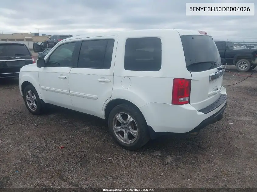 5FNYF3H50DB004026 2013 Honda Pilot Ex-L